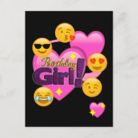 Hearts & Emojis Birthday Girl