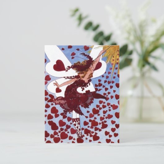 Hearts Fairy Postkarte (Stehend Vorderseite)