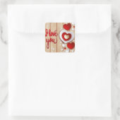 Hearts Fantasy Quadratischer Aufkleber (Tasche)