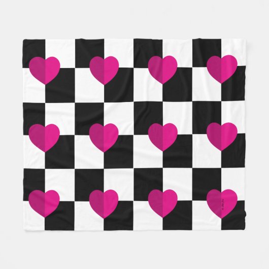 Hearts Fleece Blanket (Vorderseite (Horizontal))