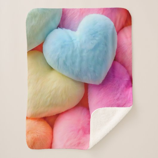 Hearts Fleece Blanket Sherpadecke (Vorderseite)