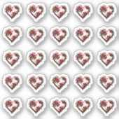 Hearts Floral Wedding Blume Sticker (Vorderseite)