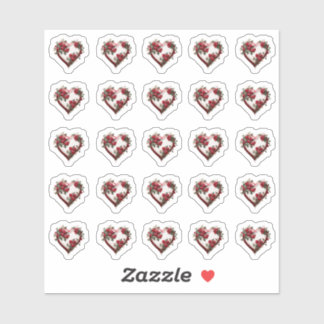 Hearts Floral Wedding Blume Sticker