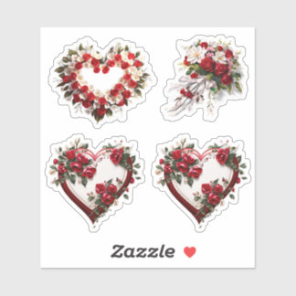 Hearts Floral Wedding Blumen Vinyl Stickers Aufkleber