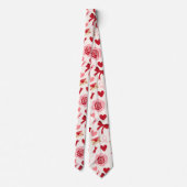 Hearts, Flower and Bows Valentine  Krawatte (Rückseite)