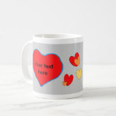 Hearts Foto Kaffee Tasse Grau (Vorderseite Links)