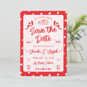 Hearts Frohen Valentinstag Modernes Liebesmuster Einladung (Stehend Vorderseite)