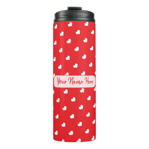 Hearts Frohen Valentinstag Modernes Liebesmuster Thermosbecher