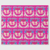 Hearts full of Giggles hot pink Geschenkpapier (Flach)