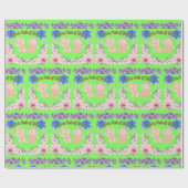 Hearts full of Giggles light green Geschenkpapier (Flach)