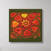 'Hearts Full of Love'-Panel (Rustics)(Orange)