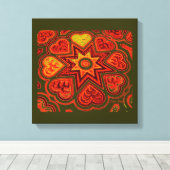 'Hearts Full of Love'-Panel (Rustics)(Orange) Leinwanddruck (Insitu (Holzboden))