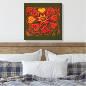 'Hearts Full of Love'-Panel (Rustics)(Orange) Leinwanddruck (Insitu (Schlafzimmer))