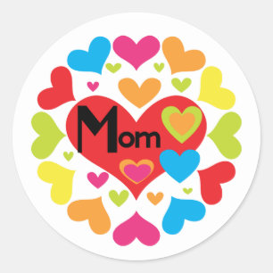 Hearts Galore Mama T - Shirt und Geschenke Runder Aufkleber