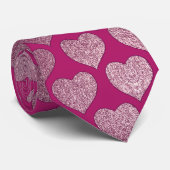 Hearts Glitter Pattern Krawatte (Gerollt)