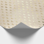 Hearts Gold Foxier Pearly Titanium Ivory Glitzer Geschenkpapier (Ecke)