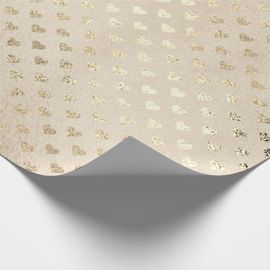 Hearts Gold Foxier Pearly Titanium Ivory Glitzer Geschenkpapier (Ecke)