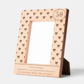 Hearts Golden Wedding Anniversary 50. Custom Text Geätzte Rahmen (Links)