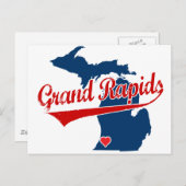 Hearts Grand Rapids Michigan Postkarte (Vorne/Hinten)