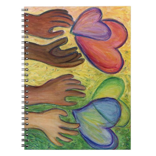 Hearts & Hands Liebe Diversity Art Notebook Journa Notizblock (Vorderseite)