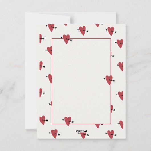 Hearts Happy Birthday Feiertagskarte (Rückseite)