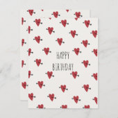 Hearts Happy Birthday Feiertagskarte (Vorne/Hinten)