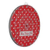 Hearts Happy Valentine’s Day Modern Love Pattern Dartscheibe (Vorderseite Links)