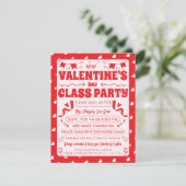 Hearts Happy Valentine’s Day Modern Love Pattern Einladung (Stehend Vorderseite)