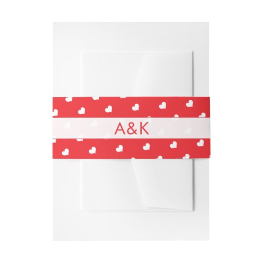 Hearts Happy Valentine’s Day Modern Love Pattern Einladungsbanderole (Vorderseite Beispiel)