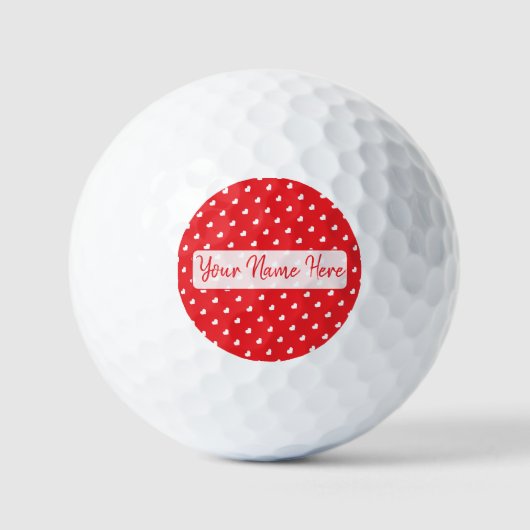 Hearts Happy Valentine’s Day Modern Love Pattern Golfball (Vorderseite)