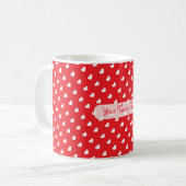 Hearts Happy Valentine’s Day Modern Love Pattern Kaffeetasse (Vorderseite Links)