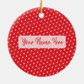 Hearts Happy Valentine’s Day Modern Love Pattern Keramik Ornament (Hinten)