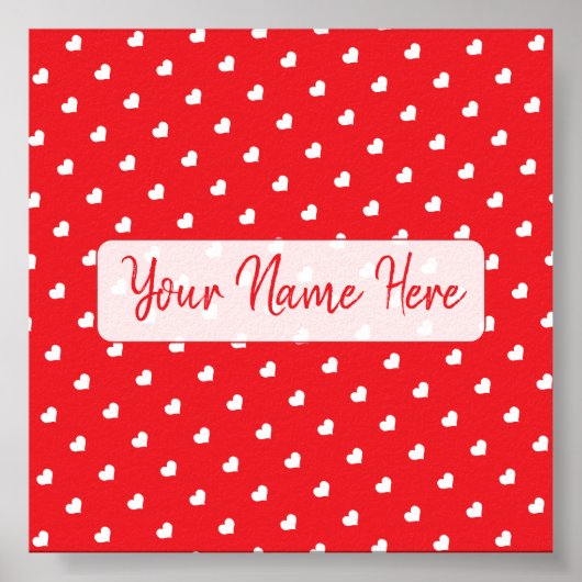 Hearts Happy Valentine’s Day Modern Love Pattern Poster (Vorne)