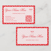 Hearts Happy Valentine’s Day Modern Love Pattern Visitenkarte (Vorne/Hinten)