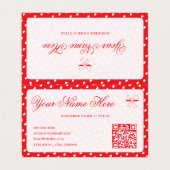 Hearts Happy Valentine’s Day Modern Love Pattern Visitenkarten (Außenseite Aufgefaltet)