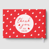 Hearts Happy Valentine's Day Modern Love Pattern Gästebuch (Rückseite)