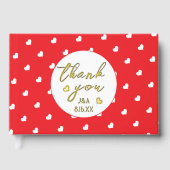 Hearts Happy Valentine's Day Modern Love Pattern Gästebuch (Vorderseite)