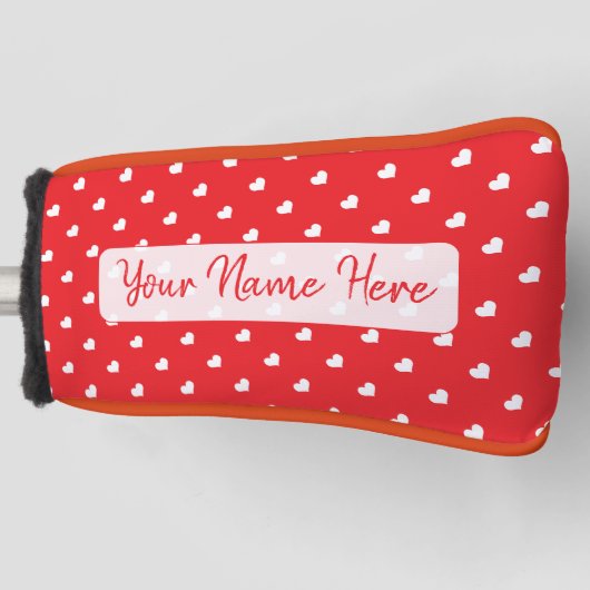 Hearts Happy Valentine's Day Modern Love Pattern Golf Headcover (Vorderseite)