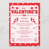 Hearts Happy Valentine's Day Modern Love Pattern Menükarte (Rückseite)