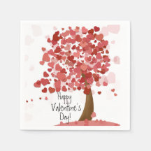 Hearts Happy Valentine's Day Party Napkins