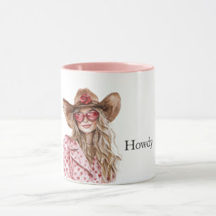 Hearts Howdy Blond Cowgirl Tasse