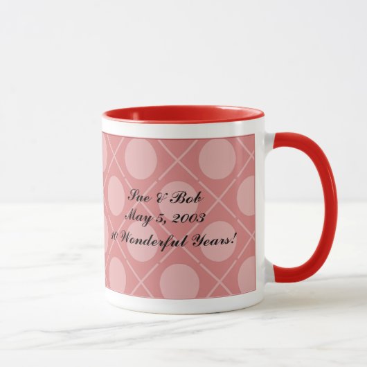 Hearts Hugs & Kisses Anpassbare Pink-Foto-Tasse Tasse (Rechts)