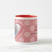 Hearts Hugs & Kisses Anpassbare Pink-Foto-Tasse Tasse (Zentrum)