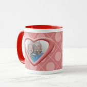 Hearts Hugs & Kisses Anpassbare Pink-Foto-Tasse Tasse (Vorderseite Links)