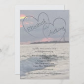 Hearts in the Sky Beach Wedding Invitation Einladung (Vorne/Hinten)