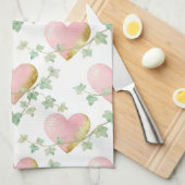 Hearts Intertwined with Ivy Geschirrtuch (Viertel Falte)