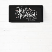 HEARTS just Married Script Names Wedding Day Banner (InSitu)