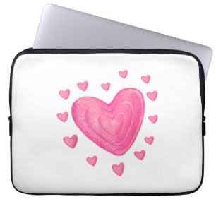 Hearts Kids School Valentines Day Girls Boys Laptopschutzhülle
