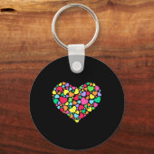 Hearts Kids School Valentines Day Girls Boys Schlüsselanhänger (Vorderseite)