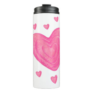Hearts Kids School Valentines Day Girls Boys Thermosbecher
